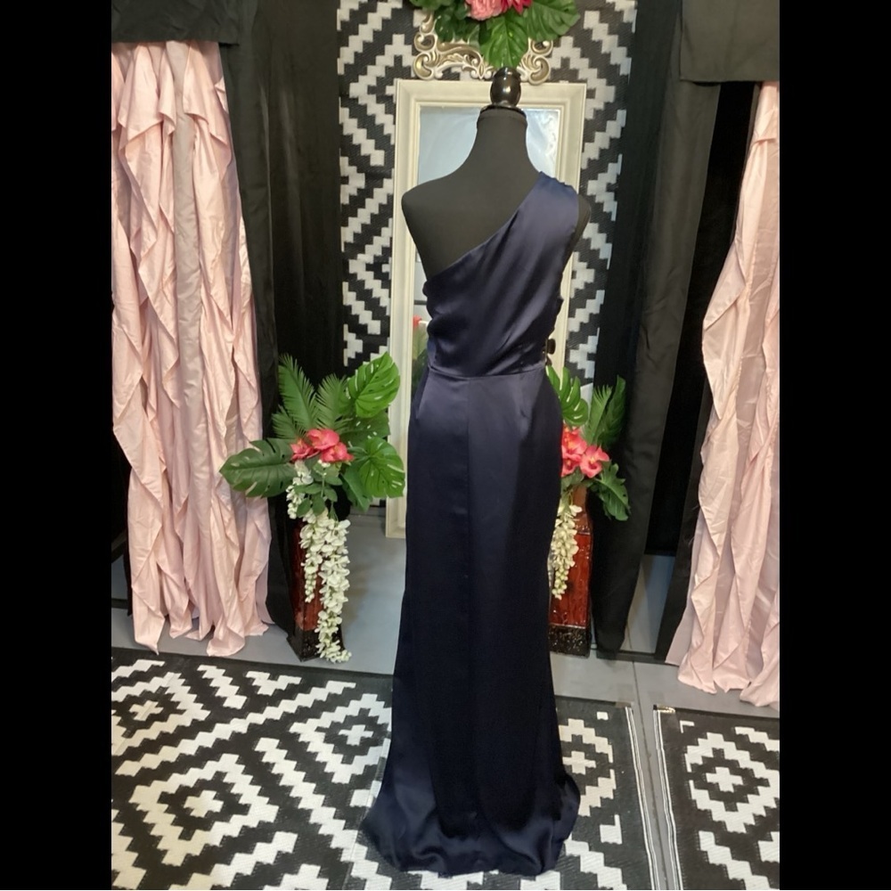 Chic One-Shoulder Navy Dress Plus Size 3X - Picture 7 of 9